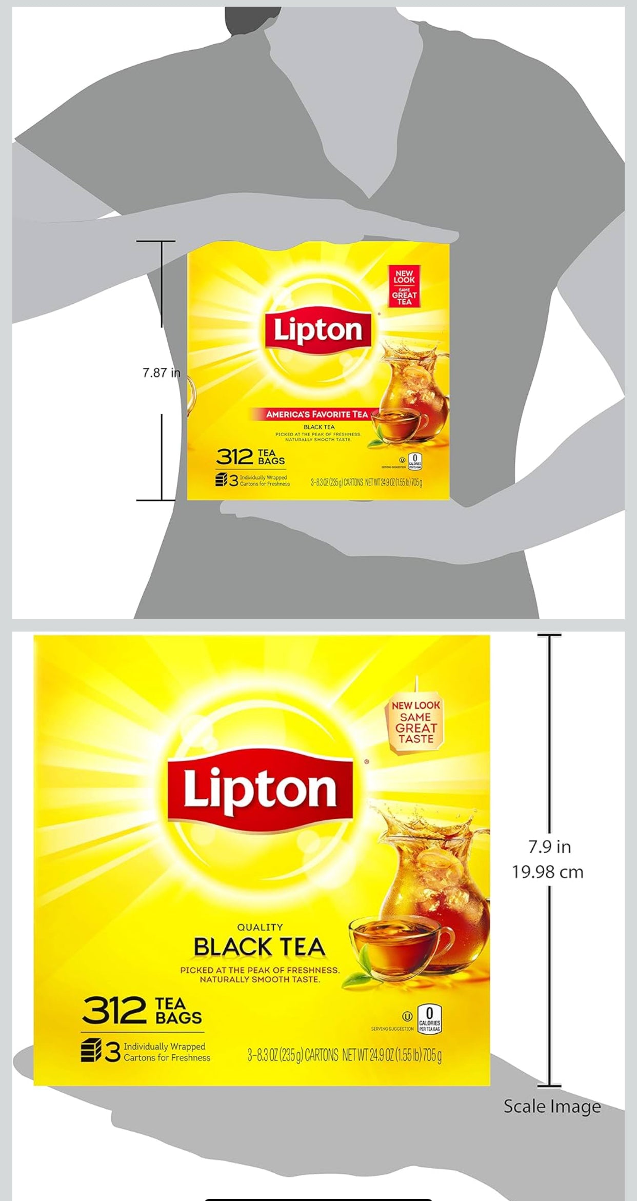 Lipton Black Tea – 312 Tea Bags (3 Boxes of 104 Individually Wrapped Bags) | Rich & Smooth Flavor.