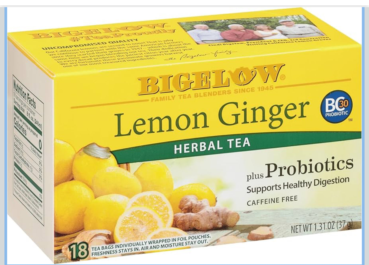 Bigelow Herbal Tea – Lemon Ginger (Caffeine Free)