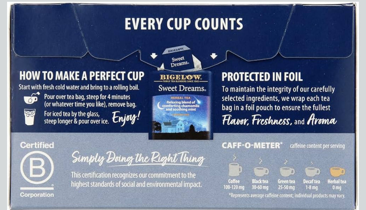 Bigelow Tea – Sweet Dreams Herbal Tea (Caffeine Free)