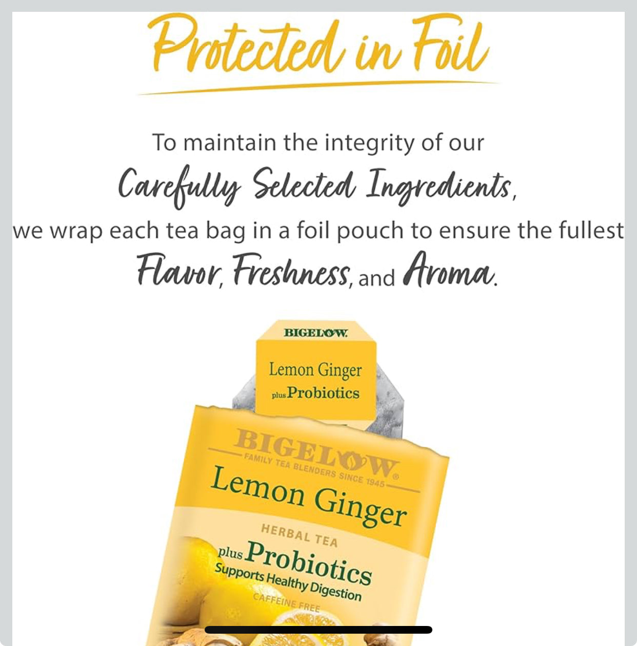 Bigelow Herbal Tea – Lemon Ginger (Caffeine Free)